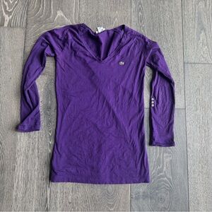 Lacoste V-Neck Top in Purple Size 38